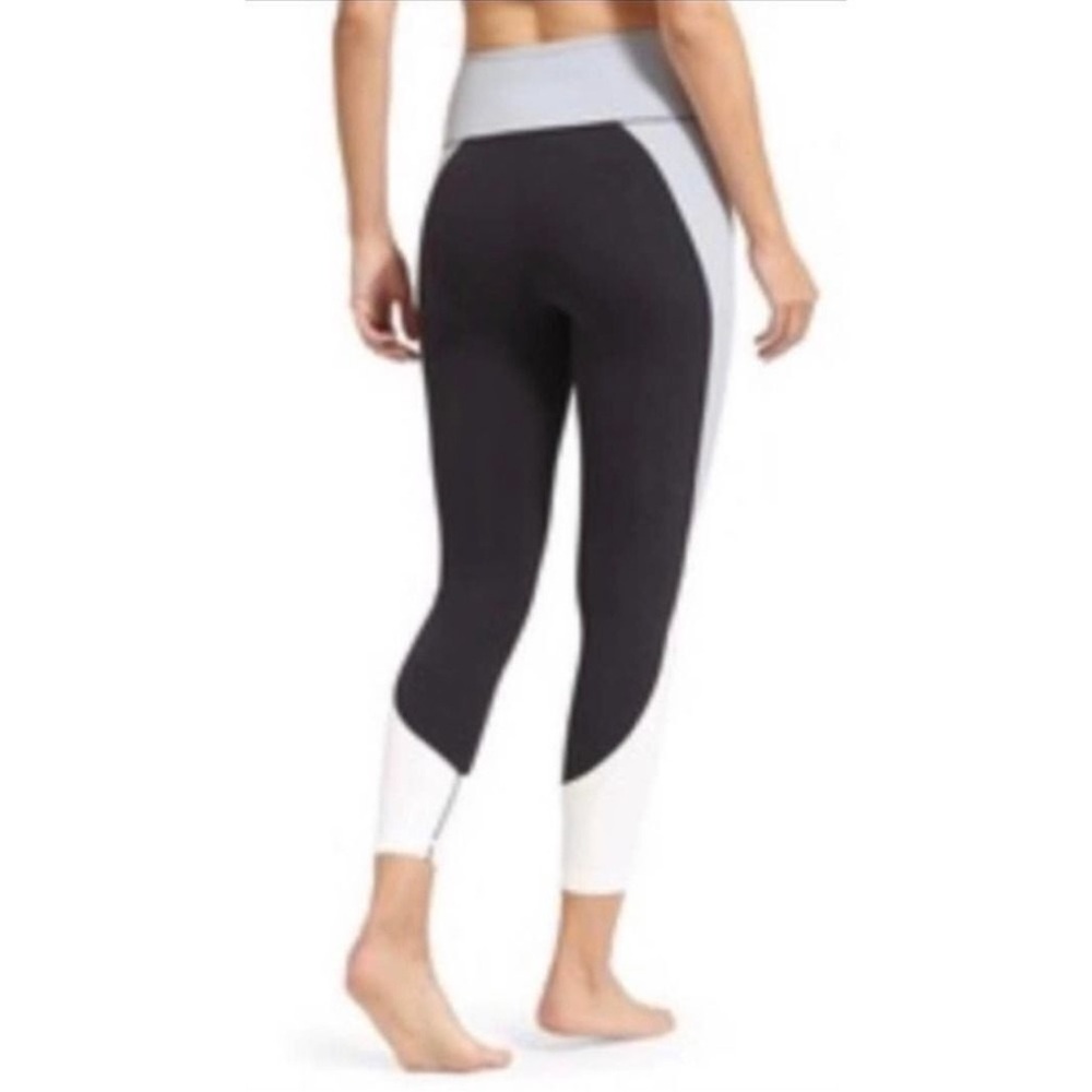 Colorblock High-Waist Active Leggings - Black/Gray/White